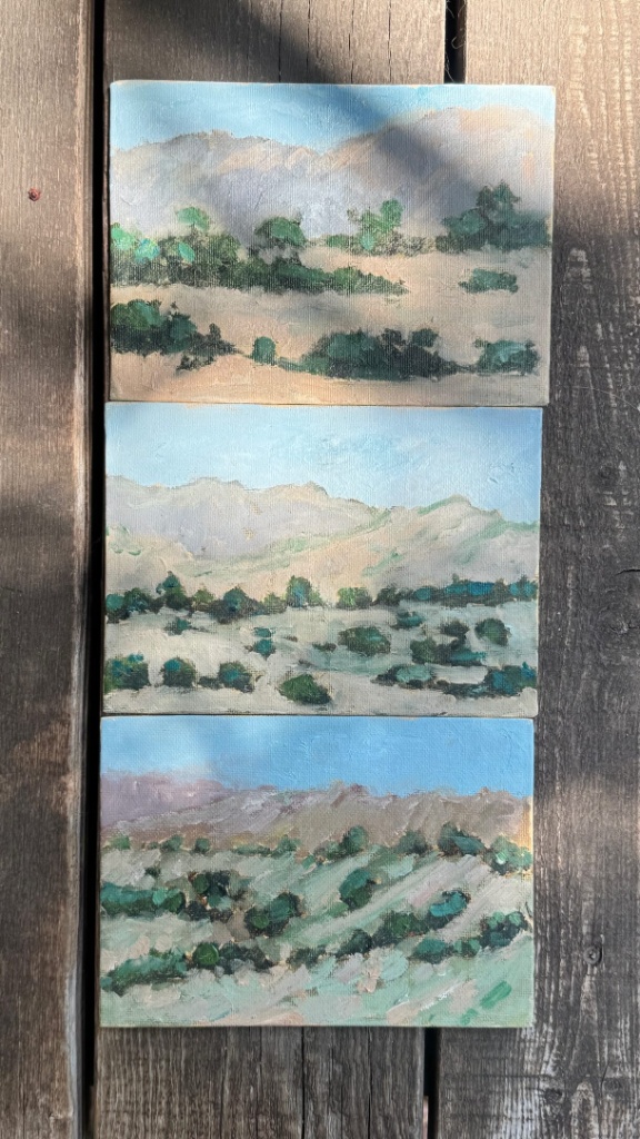 Plein Air Mountain Triptych